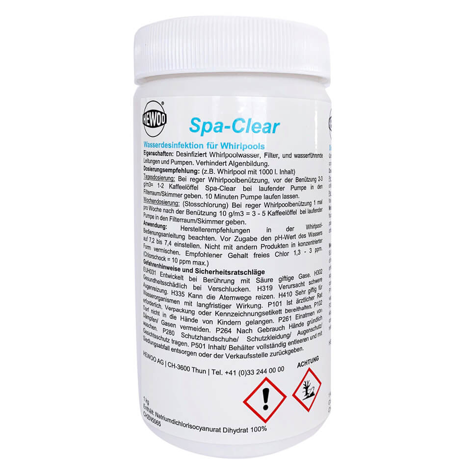 Désinfection de l'eau Spa-Clear (à base de chlore)