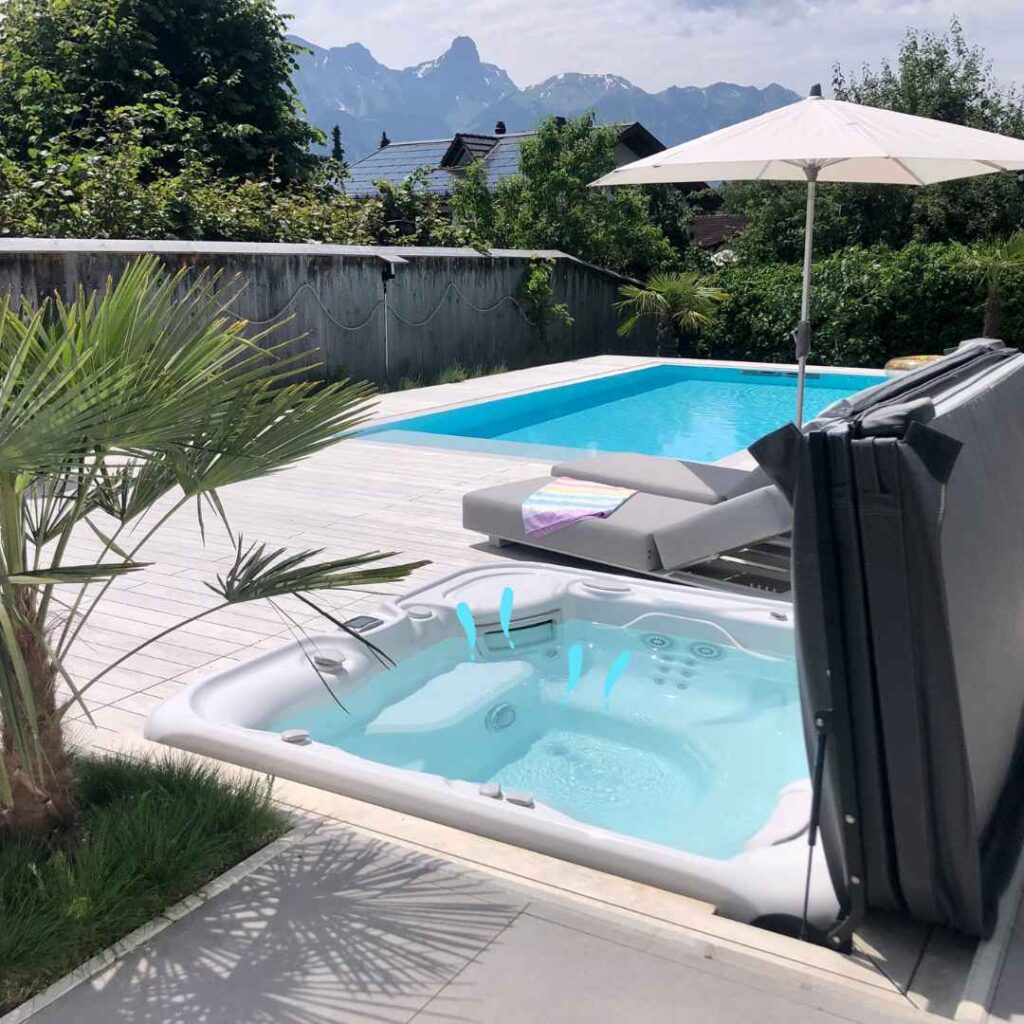 Referenz Whirlpool Aria Terrasse mit Pool